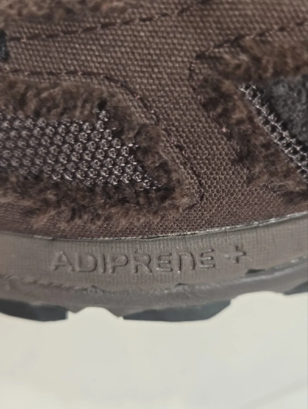 adidas Shadowturf X Song for the Deaf Men's Dark Brown Frayed-Edge Sneakers